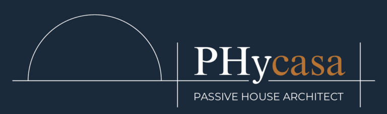 Logo of Mark Burgess architect's Passive House brand PHycasa. Logo of Mark Burgess architect's Passive House brand PHycasa.